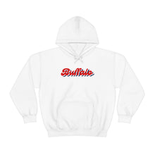 Load image into Gallery viewer, Buffalo Retro Stacked Gildan Hooded Sweatshirt
