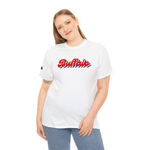 Load image into Gallery viewer, Buffalo Retro Stacked Buffalo Sleeve Gildan Unisex Heavy Cotton Tee
