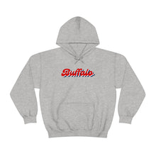 Load image into Gallery viewer, Buffalo Retro Stacked Gildan Hooded Sweatshirt
