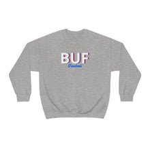 Load image into Gallery viewer, Buffalo Football Stacked Gildan Crewneck Sweatshirt
