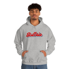 Load image into Gallery viewer, Buffalo Retro Stacked Gildan Hooded Sweatshirt
