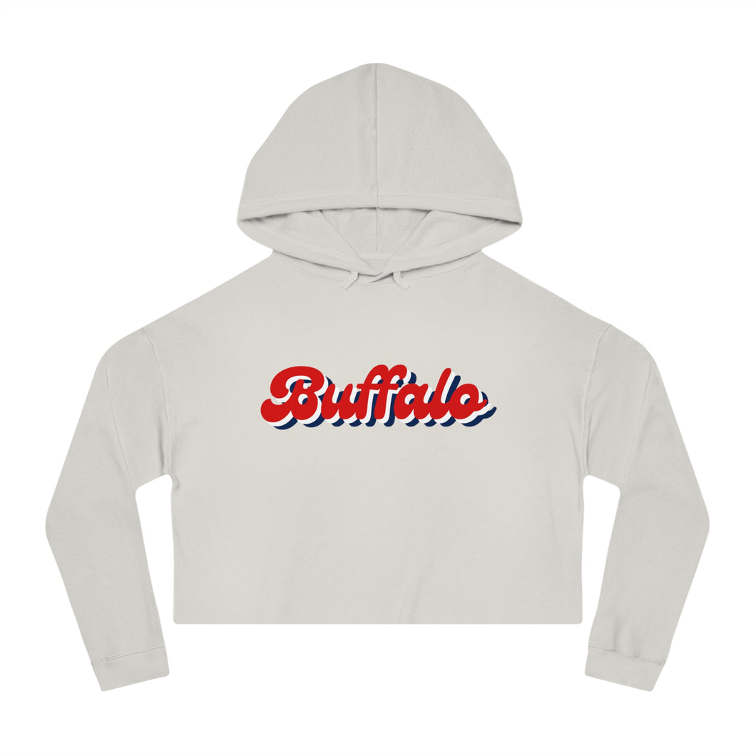 Buffalo Retro Stacked Cropped Hooded Sweatshirt