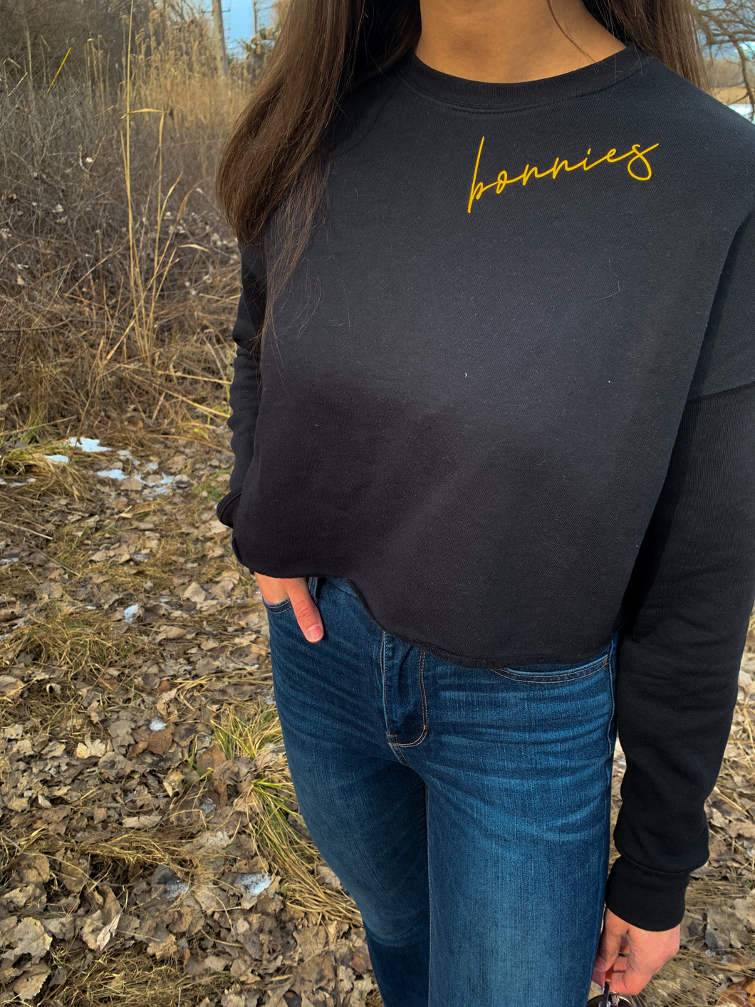 Black Bonnies Crop Sweatshirt