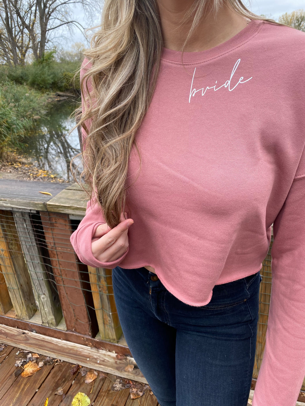 Blush Bride Crop Sweatshirt