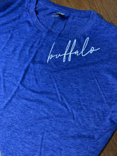 Load image into Gallery viewer, Buffalo Crop Tee Royal
